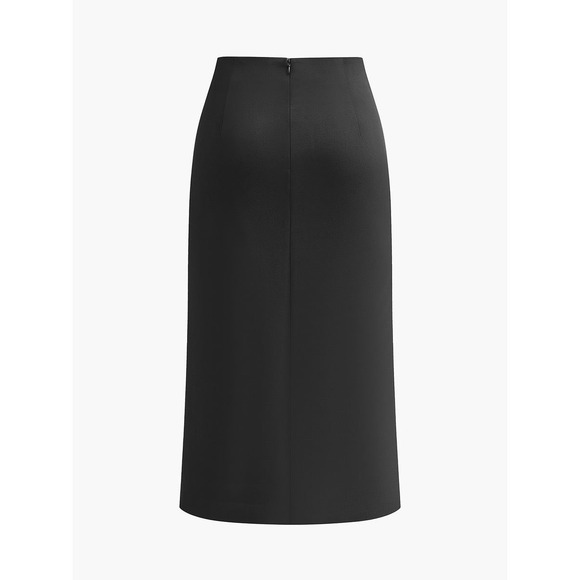 Commense Metal-Detail Split Midi Skirt Black size L - Picture 10 of 12